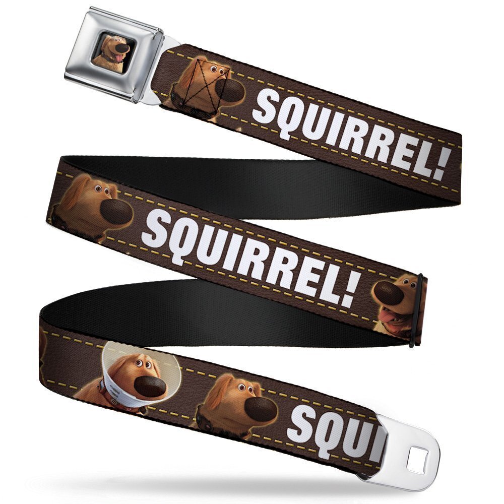 4496 Seatbelt Belt Dug 3-Poses/SQUIRREL! Brown/Yellow/White 1.0" Wide